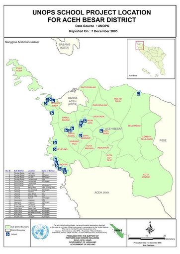Cuplikan layar peta : UNOPS School Project Location For Aceh Besar District 