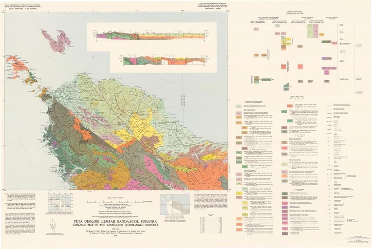 Cuplikan layar peta : Peta Geologi Lembar Banda Aceh, Sumatra Geologic Map Of The Banda Quadrangle, Sumatra (Very Big File, Right Click And Save As) 