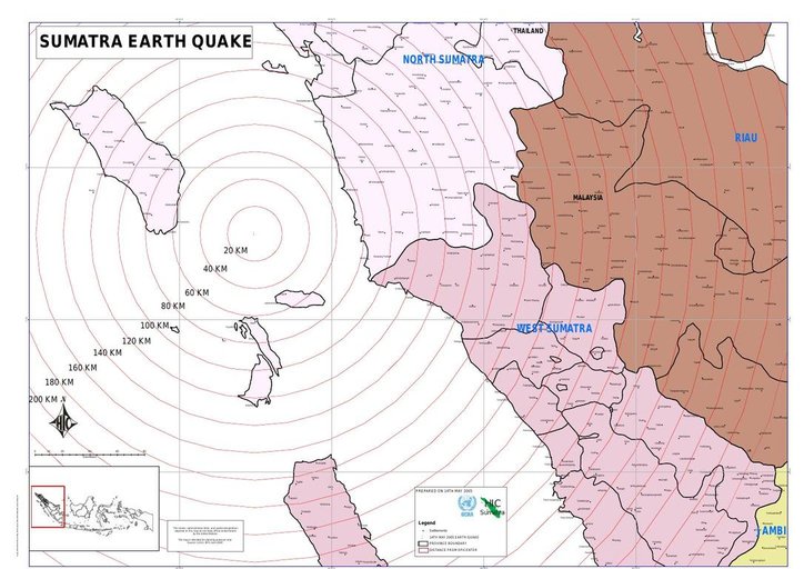 Cuplikan layar peta : Sumatra Earthquake 