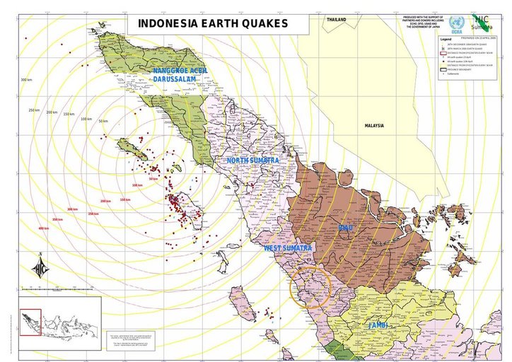 Cuplikan layar peta - Indonesia Earthquke 