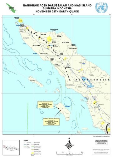 Cuplikan layar peta : Nanggroe Aceh Darussalam And Nias Island Sumatra Indonesia, November 28th Earthquake 