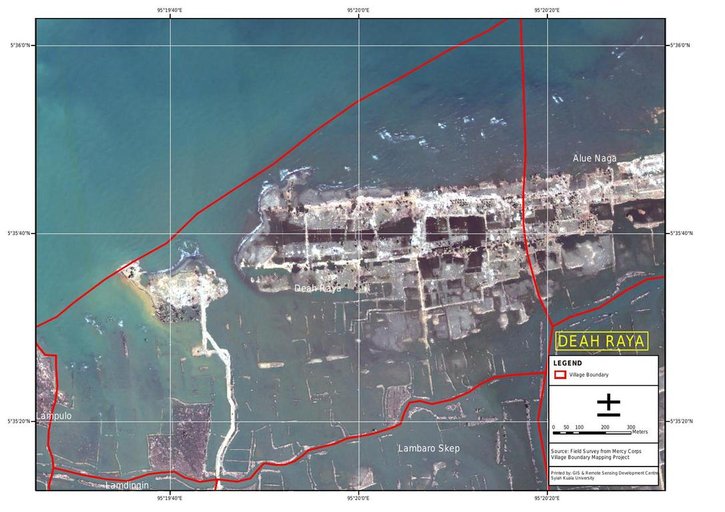 Cuplikan layar peta : Deah Raya Post Tsunami