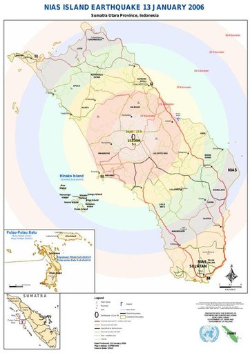 Cuplikan layar peta : Nias Island Earthquake 13 January 2005 