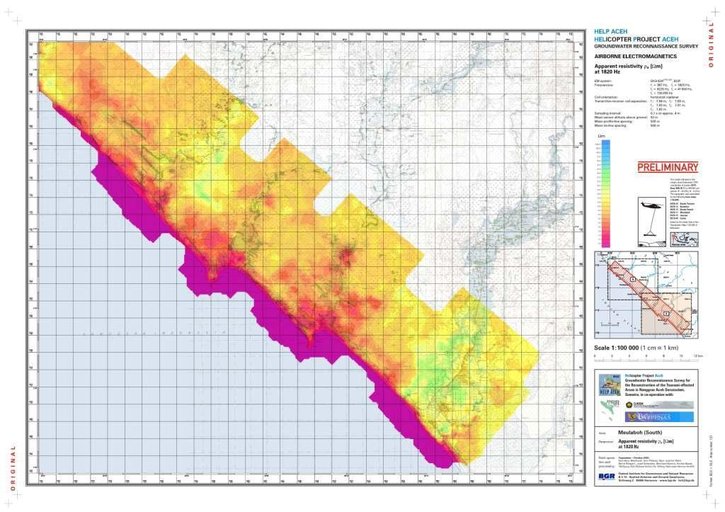 Cuplikan layar peta : Meulaboh Ground Water Reconaisance Survey 2