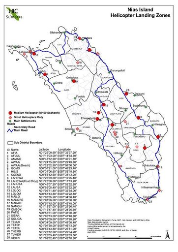 Cuplikan layar peta : Nias Island Helicopter Landing Zone