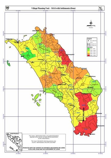 Cuplikan layar peta : Village Planning Tool - NIAS With Settlements (Desa)