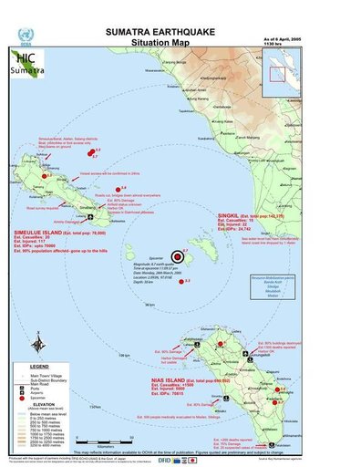 Cuplikan layar peta : Sumatra Earthquake Situation Map