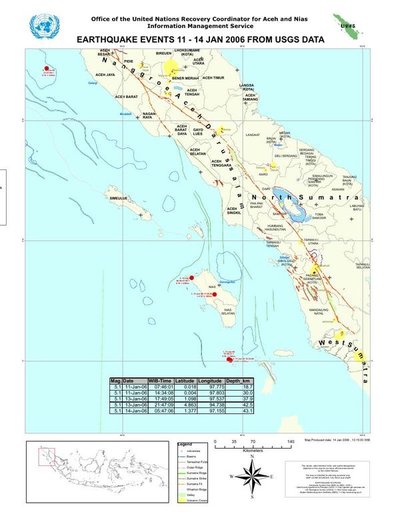 Cuplikan layar peta : Earthquake Map 11 Jan 06