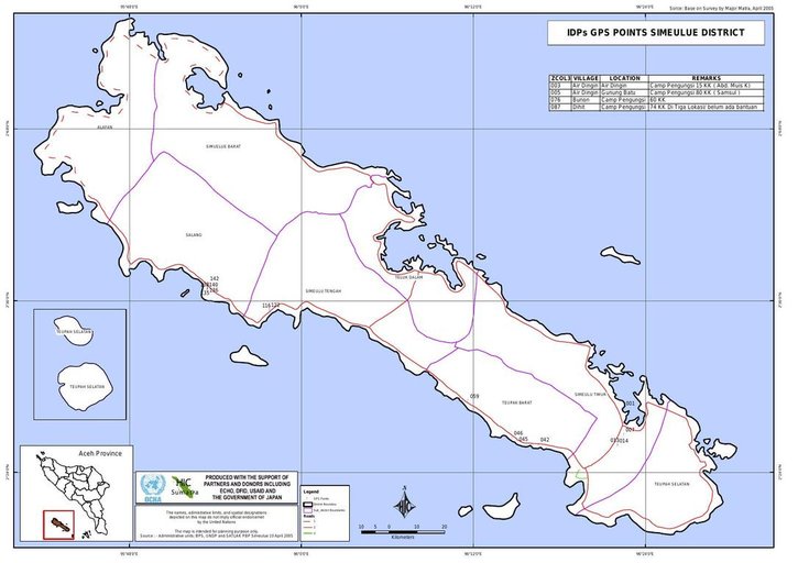 Cuplikan layar peta : Idps Gps Points Simeulue District