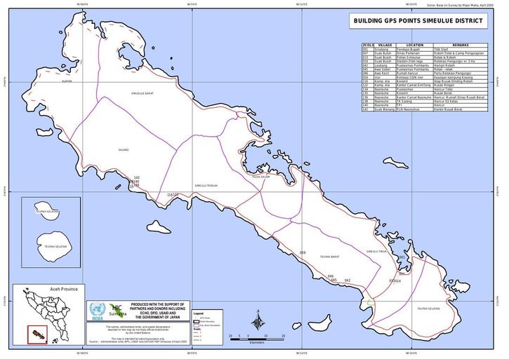 Cuplikan layar peta : Building GPS Points Simeulue District
