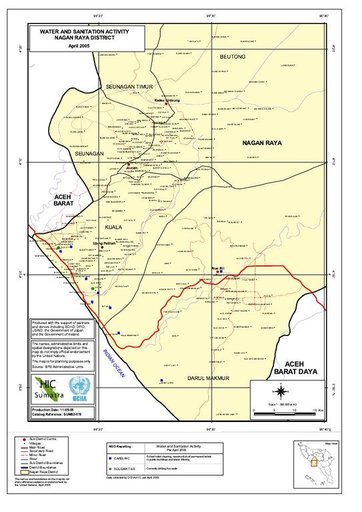Cuplikan layar peta : Water And Sanitation Activity Nagan Raya District