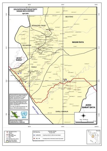 Cuplikan layar peta : Education Sector Activity Nagan Raya District