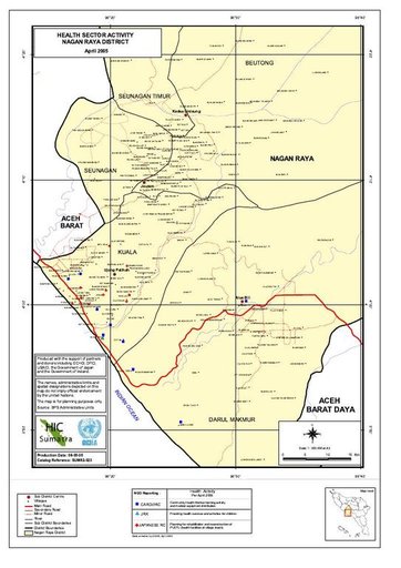 Cuplikan layar peta : Health Sector Activity Nagan Raya District