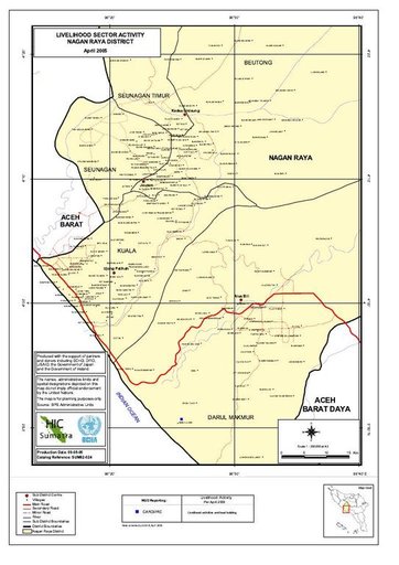 Cuplikan layar peta : Livelihood Sector Activity Nagan Raya District