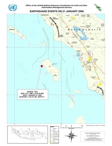 Cuplikan layar peta - Earthquake Map 21 Jan 06