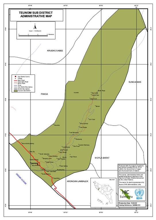 Teunom Sub District Administrative Katalog Peta Banda Aceh