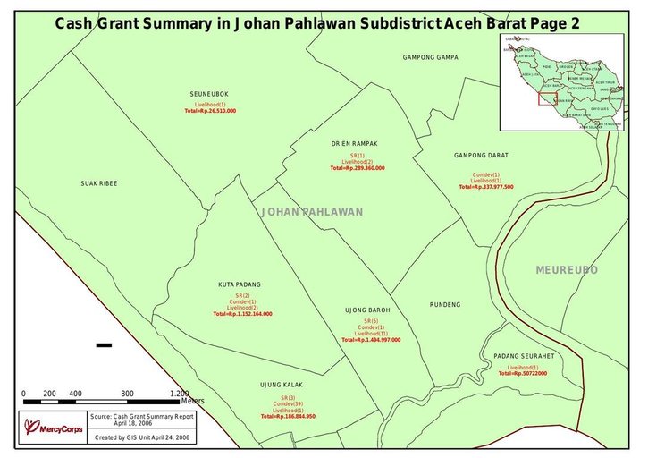 Cuplikan layar peta : Cash Grant Summary Johan Pahlawan Subdistrict Aceh Barat Page 2