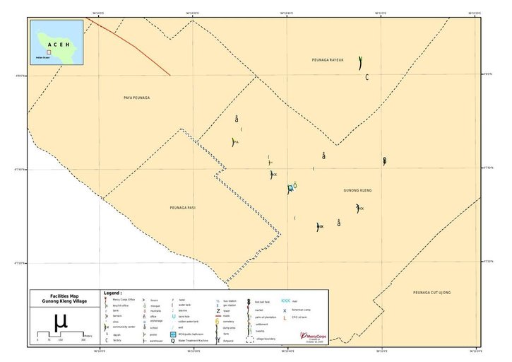 Cuplikan layar peta : Facilities Map Gunong Kleng Village