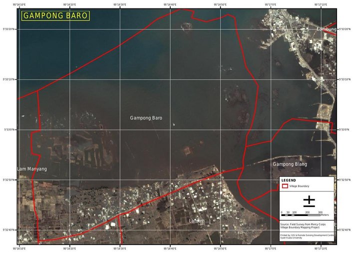 Cuplikan layar peta : Gampong Baro Post Tsunami