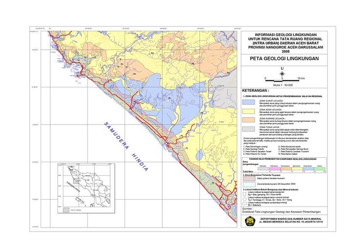 Cuplikan layar peta : Peta Geologi Lingkungan Aceh Barat