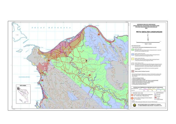 Cuplikan layar peta : Peta Geologi Lingkungan Banda Aceh - Aceh Besar