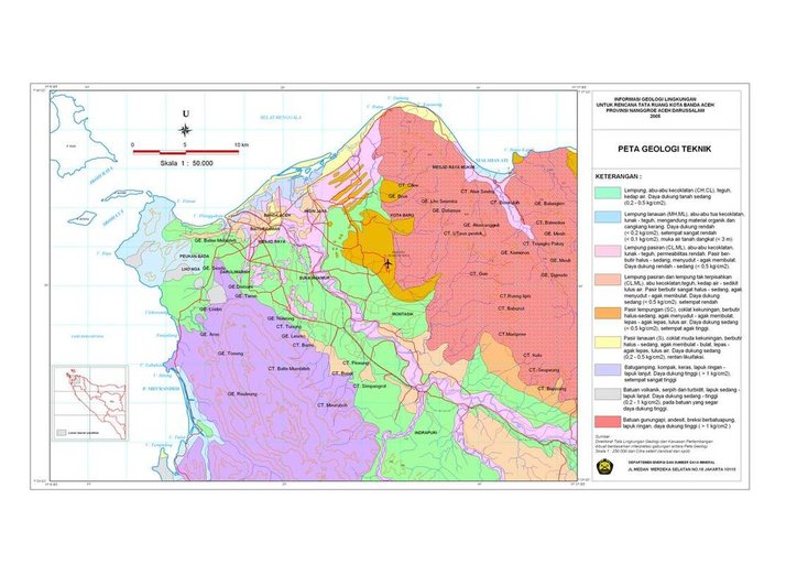 Cuplikan layar peta : Peta Geologi Teknik Banda Aceh - Aceh Besar