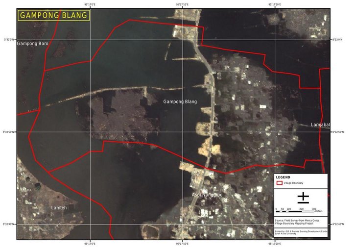 Cuplikan layar peta : Gampong Blang Post Tsunami
