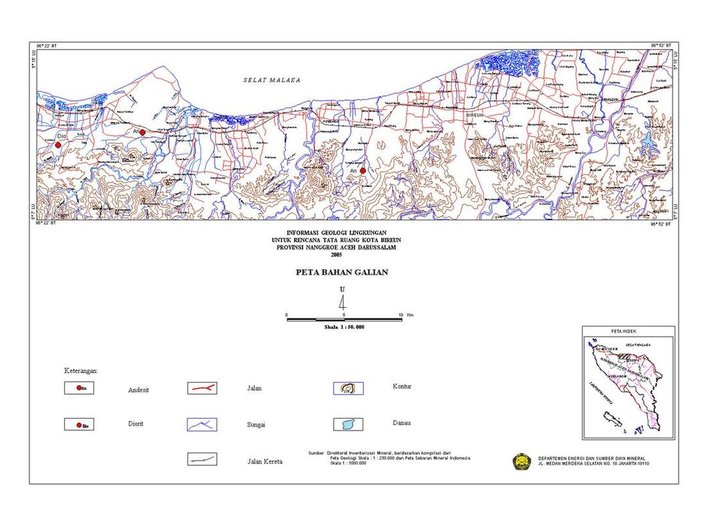 Cuplikan layar peta : Peta Potensi Bahan Galian Bireuen