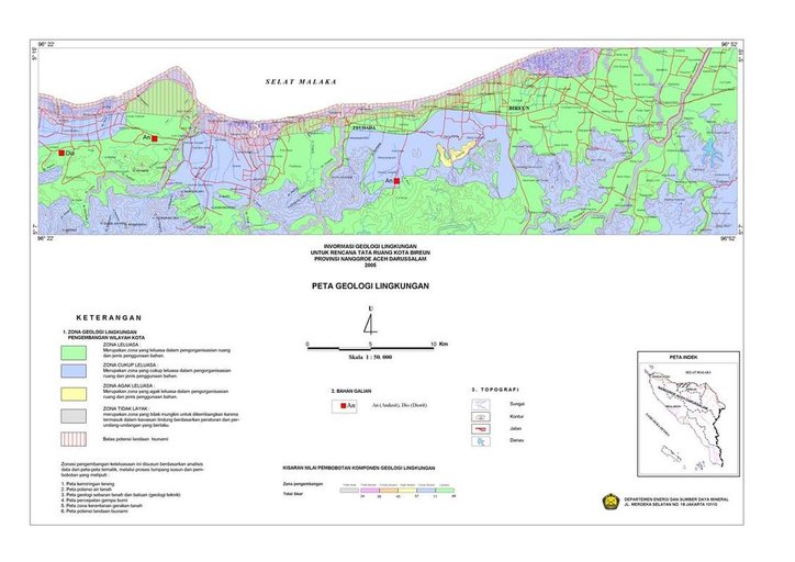 Cuplikan layar peta : Peta Geologi Lingkungan Bireuen