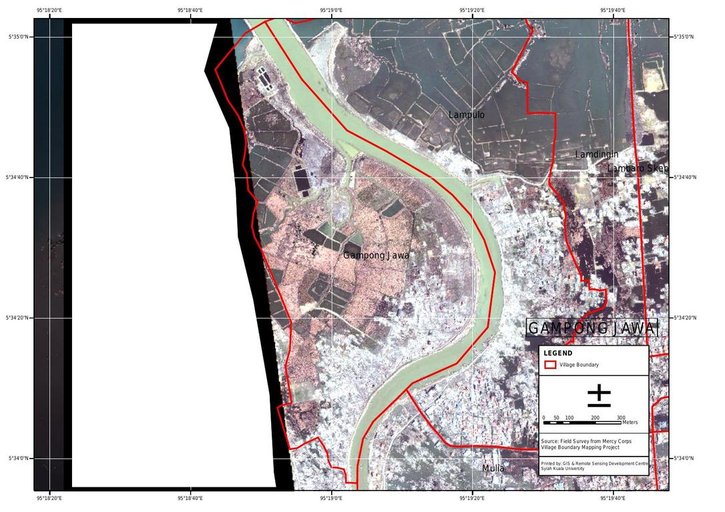 Cuplikan layar peta : Gampong Jawa Post Tsunami