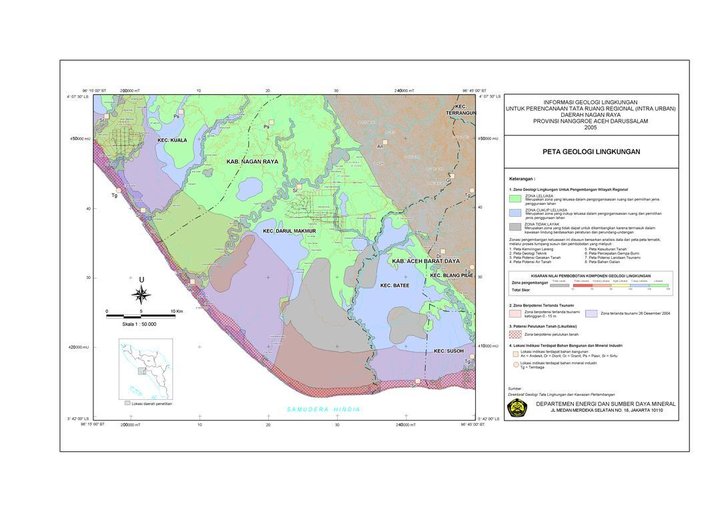 Cuplikan layar peta : Peta Geologi Lingkungan Nagan Raya