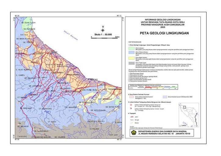 Cuplikan layar peta : Peta Geologi Lingkungan Sigli