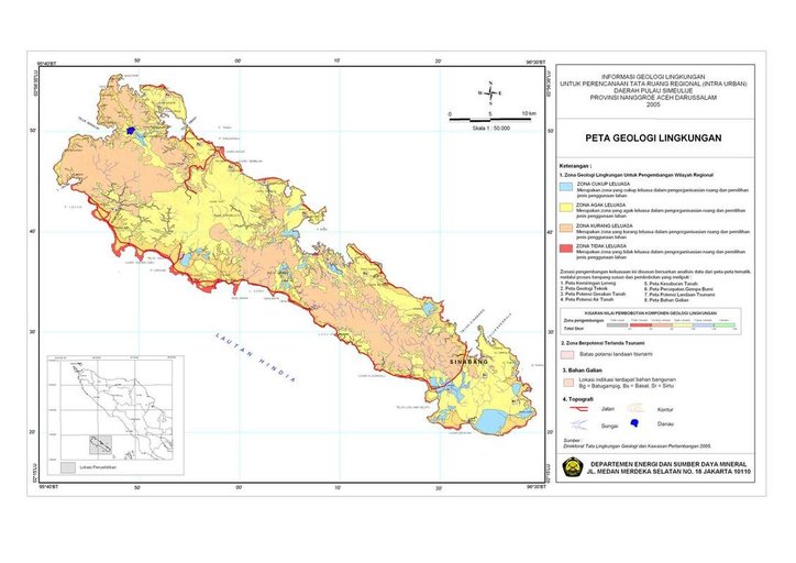 Cuplikan layar peta : Peta Geologi Lingkungan Simeuleu