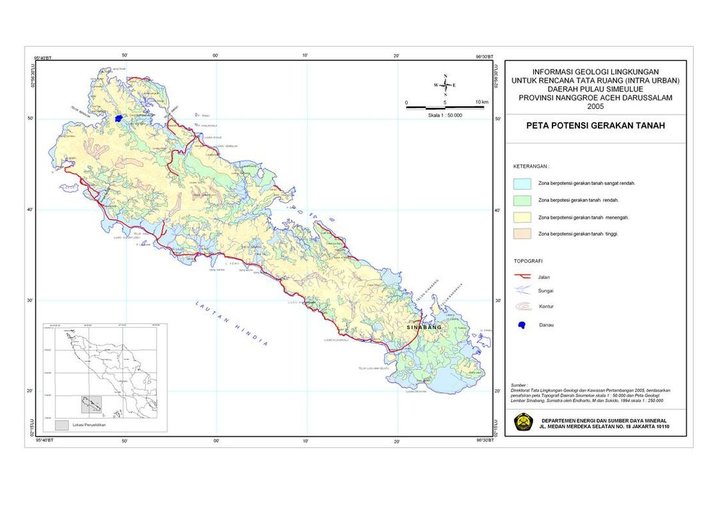 Cuplikan layar peta : Peta Gerakan Tanah Simeuleu