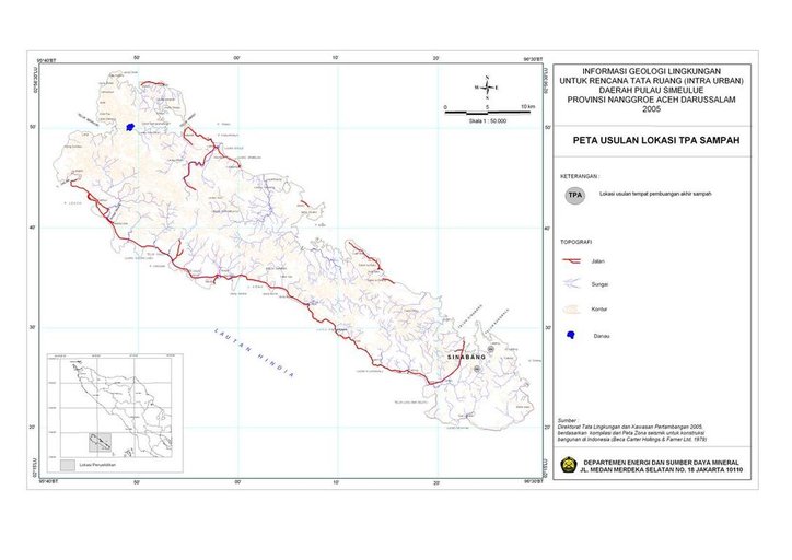 Cuplikan layar peta : Peta Usulan Lokasi TPA Simeuleu