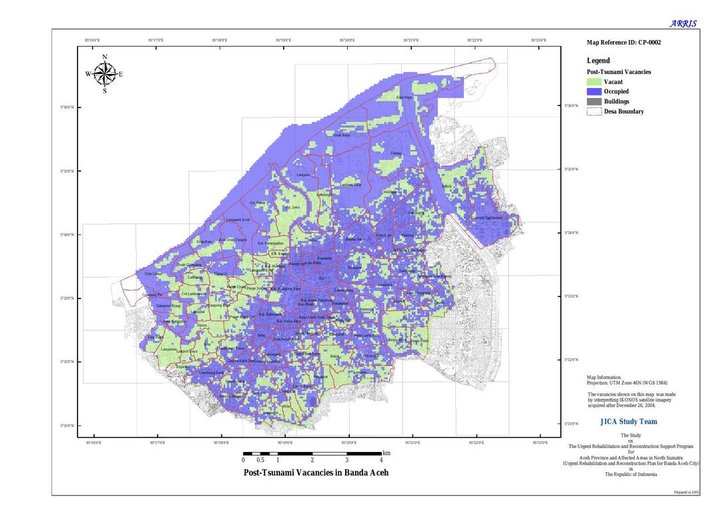 Cuplikan layar peta - Post-Tsunami Vacancies in Banda Aceh
