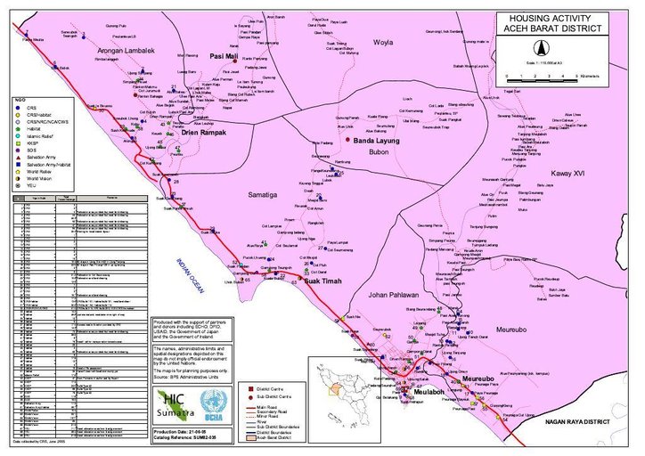 Cuplikan layar peta : Housing Activity Aceh Barat District June 2005