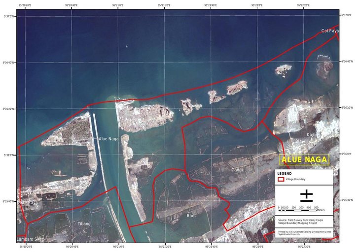 Cuplikan layar peta : Alue Naga Post Tsunami