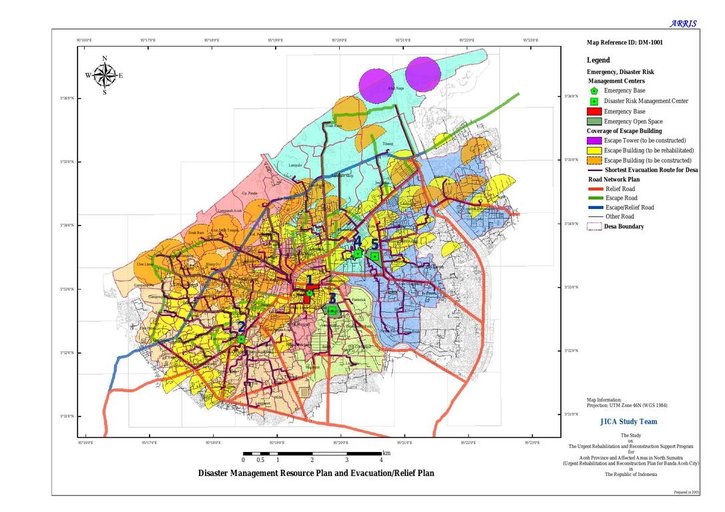 Cuplikan layar peta : Disaster Management Resource Plan and Evacuation/Relief Plan