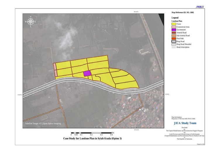 Cuplikan layar peta : Case Study for Landuse Plan in Syiah Kuala (Opion 1)