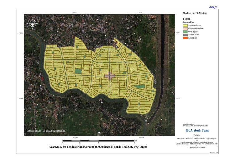 Cuplikan layar peta : Case Study for Landuse Plan in/around the Southeast of Banda Aceh City (""C"" Area)
