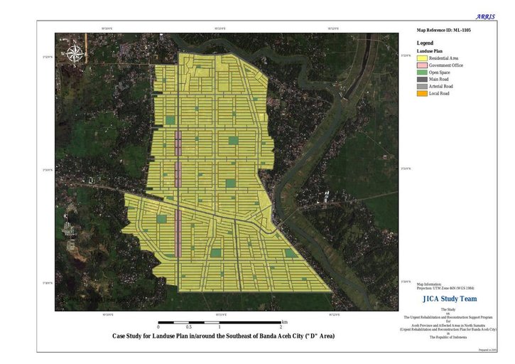 Cuplikan layar peta : Case Study for Landuse Plan in/around the Southeast of Banda Aceh City (""D"" Area)
