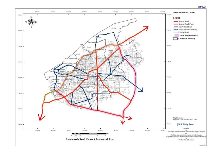 Cuplikan layar peta : Banda Aceh Road Network Framework Plan