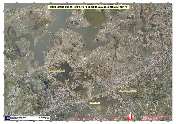 Cuplikan layar peta : Foto Udara Lokasi SMP/SMU Peukan Bada & Sekitarnya(Skala 1:5000 kertas A1)