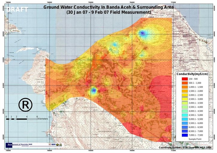 Cuplikan layar peta : Banda Aceh Ground Water Conductivity