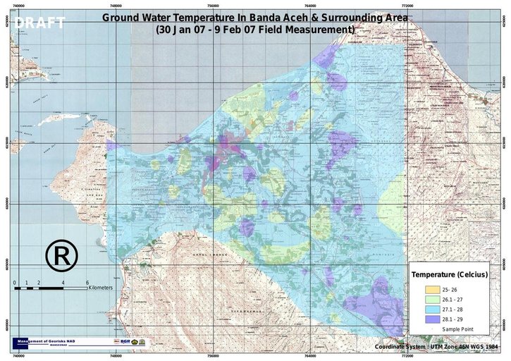 Cuplikan layar peta : Banda Aceh Ground Water Temperature