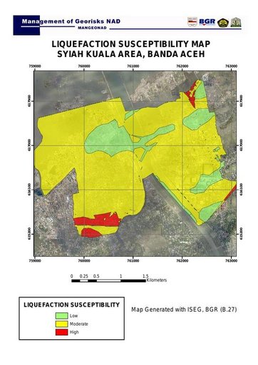 Cuplikan layar peta : Liquefaction Susceptibility Map of Syiah Kuala