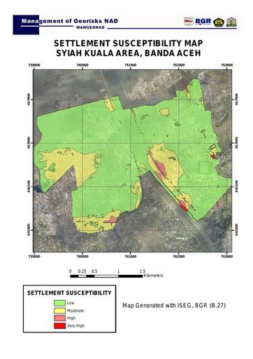 Cuplikan layar peta : Settlement Susceptibility Map of Syiah Kuala