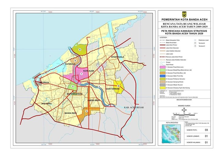 Cuplikan layar peta : Peta Rencana Kawasan Strategis Kota Banda Aceh Tahun 2029